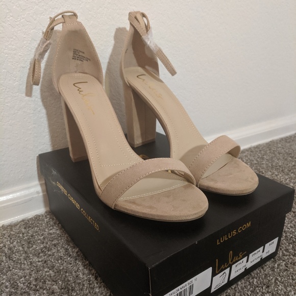 Lulus Shoes - NWT Tan Suede Ankle Strap Heels